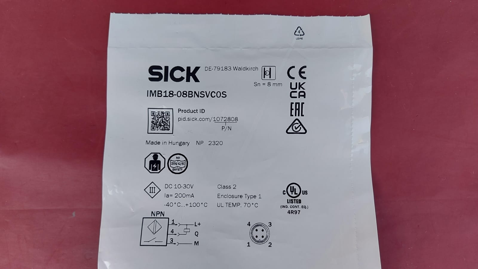 SICK IMB18-08BNSVC0S 1072808 IMB18 08BNSVC0S IMB1808BNSVC0S